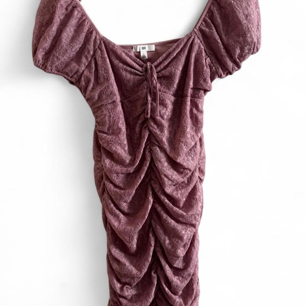 BP. dusty mauve ruched mini dress